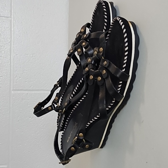 Aerosoles What's What Black Wedge Sandal anti slip sole whip stitching 7.5 - Picture 15 of 15